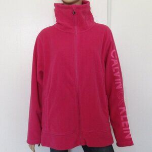 Calvin Klein Performance Jacket Size 1X Pink Fleece Zip Up